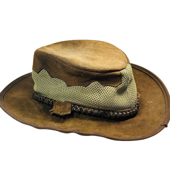 Monterey Bay 8" SIROCCO Unisex Hat Suede Leather Mesh USA - Picture 1 of 16